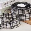 In stock: 4cm puff, checkered pleated webbing, flower packaging, bow accessory, material: fishtail yarn, ribbon Application Scenario